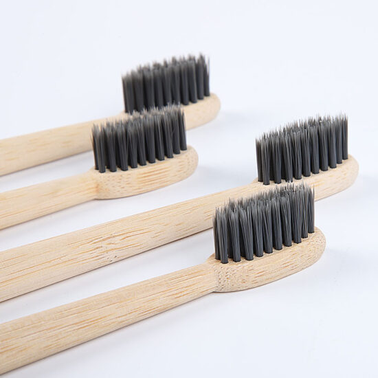Morandi Color Bamboo Toothbrush with Charcoal Bristles and Custom Logo