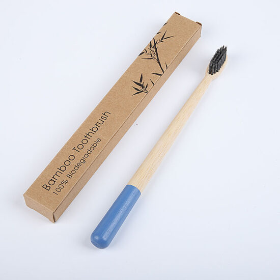Morandi Color Bamboo Toothbrush with Charcoal Bristles and Custom Logo