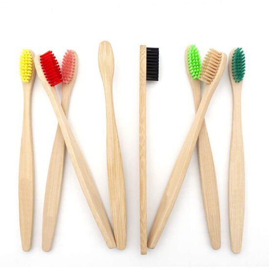 Multicolor Bamboo Toothbrush with Soft & Hard Bristles, Over 10,000 Bristles, Biodegradable Handle, Custom Logo Engraving

