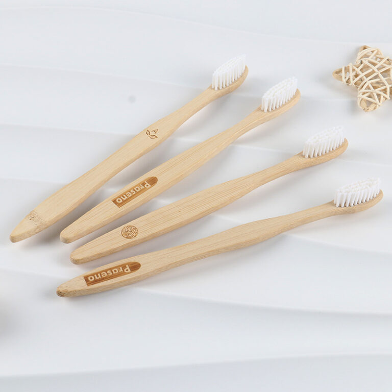 Natural Bamboo Toothbrush with Color Painted Round Handle for Adults – Eco-Friendly Oral Care
