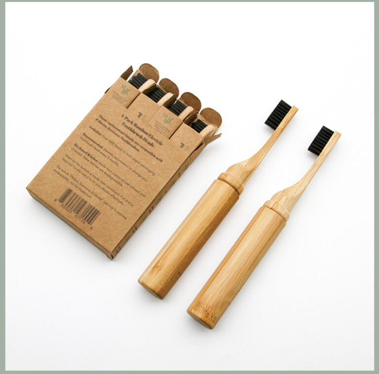 Portable Bamboo Toothbrush with Bamboo Tube Travel Case and Soft Charcoal Bristles