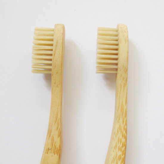Premium bamboo toothbrush with soft bamboo fiber bristles and natural handle