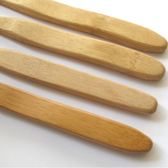 Premium bamboo toothbrush with soft bamboo fiber bristles and natural handle