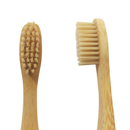 Premium bamboo toothbrush with soft bamboo fiber bristles and natural handle