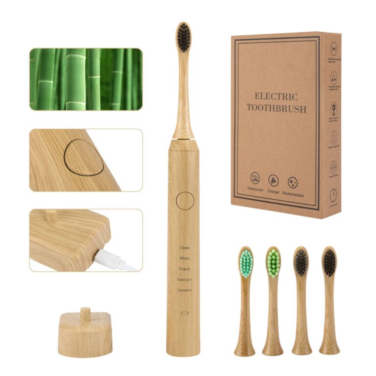 Wooden bamboo sonic electric toothbrush with eco-friendly gift box