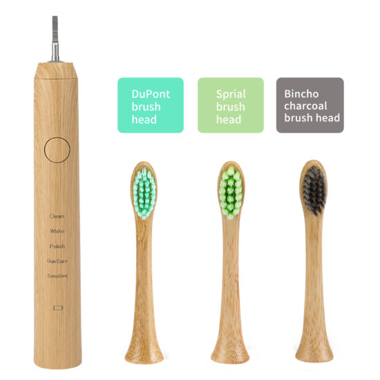 Wooden bamboo sonic electric toothbrush with eco-friendly gift box