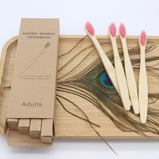 Adult Soft Bristle Bamboo Toothbrush Set – 4 6 10 Pack Individually Wrapped