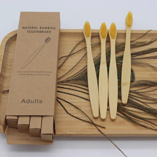 Adult Soft Bristle Bamboo Toothbrush Set – 4 6 10 Pack Individually Wrapped