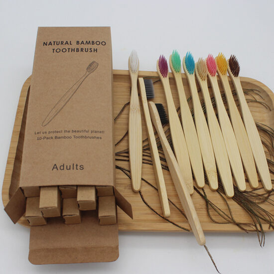 Adult Soft Bristle Bamboo Toothbrush Set – 4 6 10 Pack Individually Wrapped