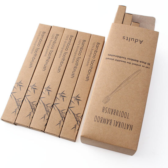 10-Pack Soft Bristle Bamboo Toothbrushes for Adults – Eco-Friendly Boxed Set with Custom Label Option