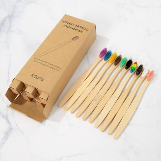 Disposable Bamboo Toothbrush and Toothpaste Set with Charcoal Soft Bristles for Hotels