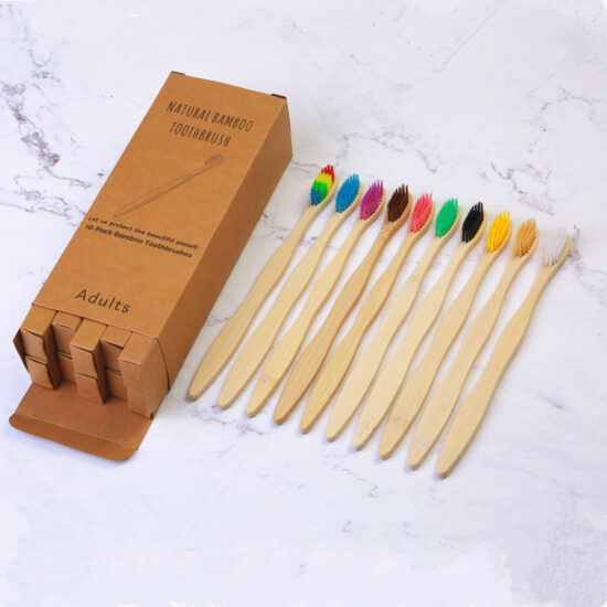 Disposable Bamboo Toothbrush and Toothpaste Set with Charcoal Soft Bristles for Hotels