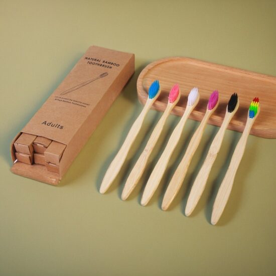Disposable Bamboo Toothbrush and Toothpaste Set with Charcoal Soft Bristles for Hotels