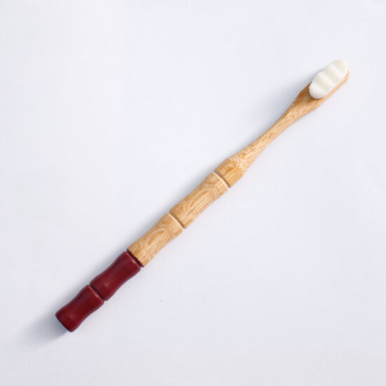 Bamboo Toothbrush with Round Handle and 10,000 Nylon Bristles for Daily Oral Care

