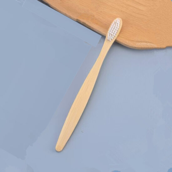 Eco-Friendly Bamboo Toothbrush with Charcoal Soft Bristles and Wooden Handle

