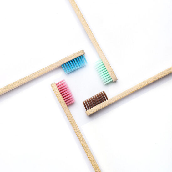 Flat Bamboo Toothbrush with Soft Charcoal Bristles for Hotel and Airbnb Use