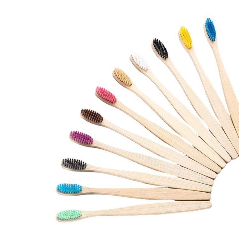 Flat Bamboo Toothbrush with Soft Charcoal Bristles for Hotel and Airbnb Use
