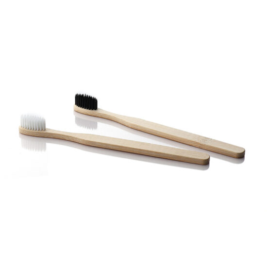  Bamboo toothbrush with straight handle and rounded end for adult daily use