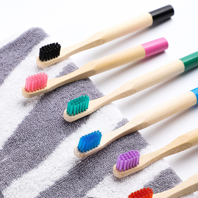 Gourd-Shaped Kids Bamboo Toothbrush with Soft Charcoal Bristles