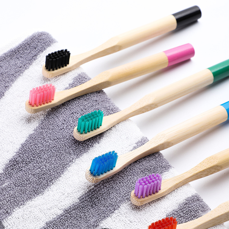 Gourd-Shaped Kids Bamboo Toothbrush with Soft Charcoal Bristles