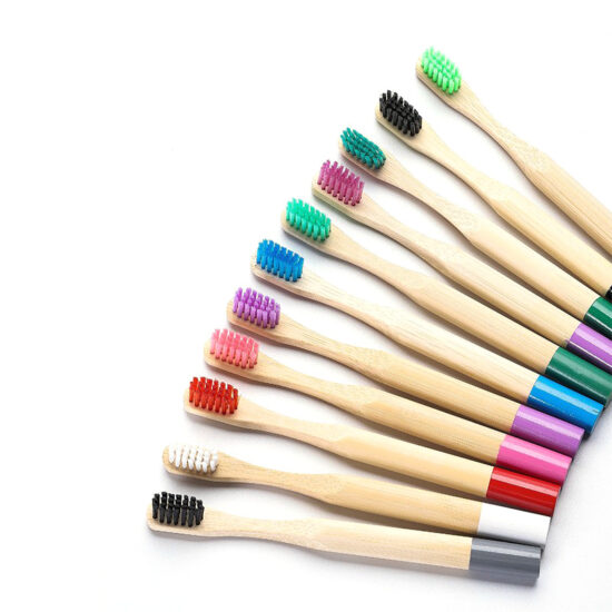 Biodegradable Bamboo Toothbrush for Kids with Painted Handle and Charcoal Bristles