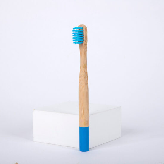 Colorful Cylindrical Children’s Bamboo Toothbrush with Soft Nylon Bristles and Custom Logo Option