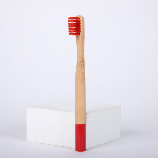 Colorful Cylindrical Children’s Bamboo Toothbrush with Soft Nylon Bristles and Custom Logo Option