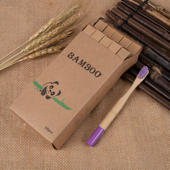 Colorful Cylindrical Children’s Bamboo Toothbrush with Soft Nylon Bristles and Custom Logo Option