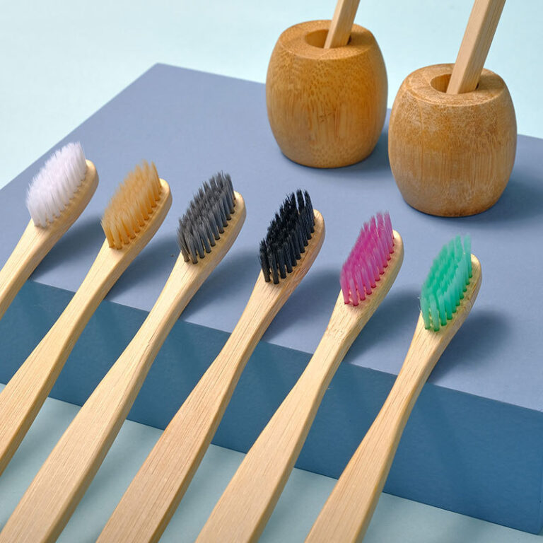 Hotel Bamboo Toothbrush with Natural Bamboo Handle and Nylon Soft & Tapered Bristles