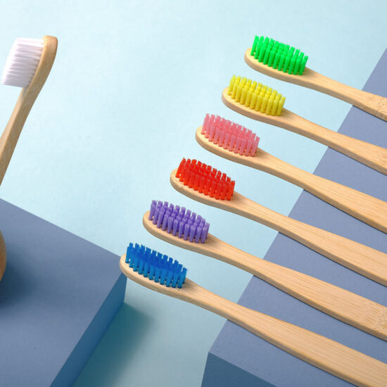 Hotel Bamboo Toothbrush with Natural Bamboo Handle and Nylon Soft & Tapered Bristles