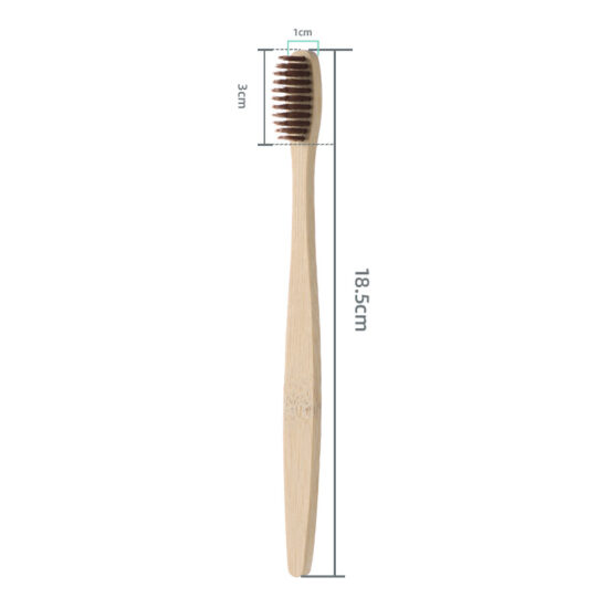 Natural Bamboo Toothbrush Set with Flat Head – 10-Pack Eco-Friendly Bamboo Toothbrushes