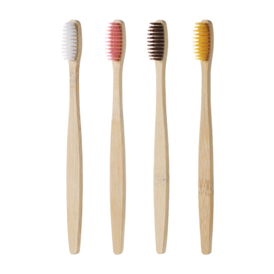 Natural Bamboo Toothbrush Set with Flat Head – 10-Pack Eco-Friendly Bamboo Toothbrushes