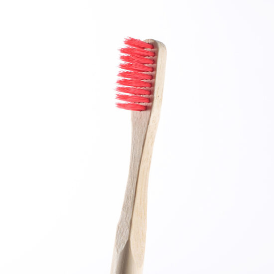 Natural Bamboo Disposable Toothbrush with Soft Bamboo Charcoal Bristles and Round Handle for Hotels and Guesthouses
