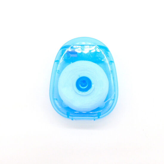 100pcs disposable high-elastic dental floss picks in a portable round container

