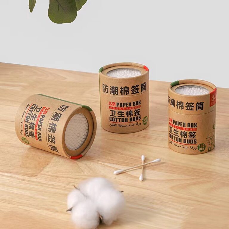 150pcs double-ended bamboo cotton swabs in a box for makeup removal and ear cleaning