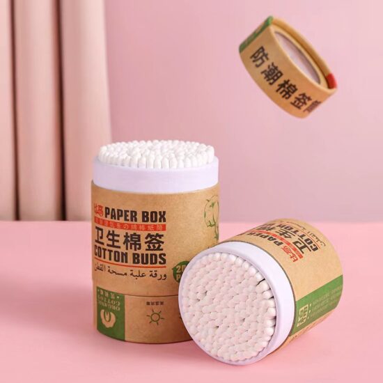 150pcs double-ended bamboo cotton swabs in a box for makeup removal and ear cleaning