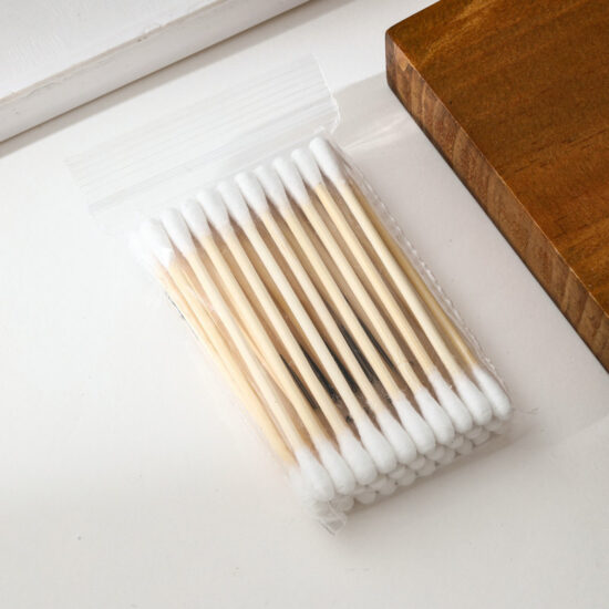 30pcs round-tip bamboo cotton swabs for makeup removal and hygiene use

