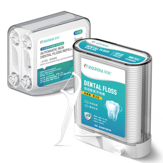 Rongqiao automatic dental floss dispenser with disposable high-polymer floss picks in portable travel case