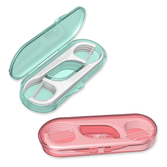 Rongqiao automatic dental floss dispenser with disposable high-polymer floss picks in portable travel case