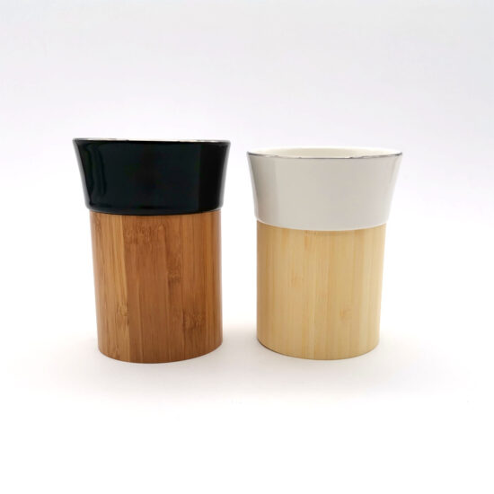 Natural bamboo cup for drinks, tea, coffee, ice cream and desserts