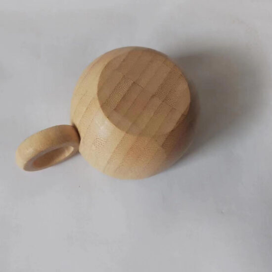 Bamboo cup with handle for water and wine – eco-friendly reusable bamboo drinkware