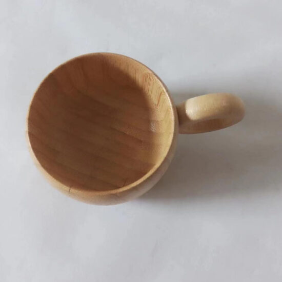 Bamboo cup with handle for water and wine – eco-friendly reusable bamboo drinkware