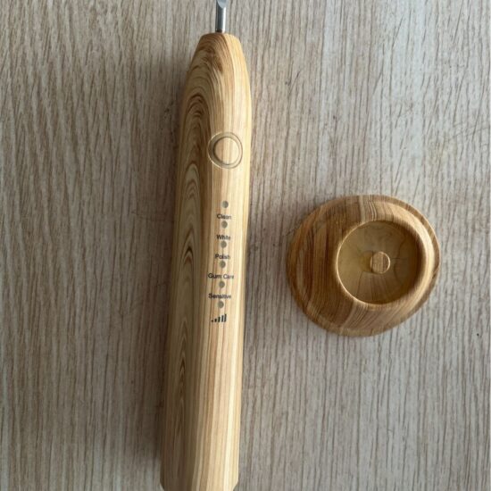 Eco bamboo electric toothbrush with sonic vibration and smart timer