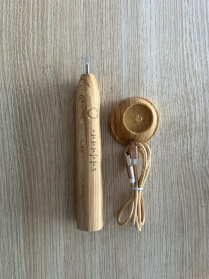 Eco bamboo electric toothbrush with sonic vibration and smart timer