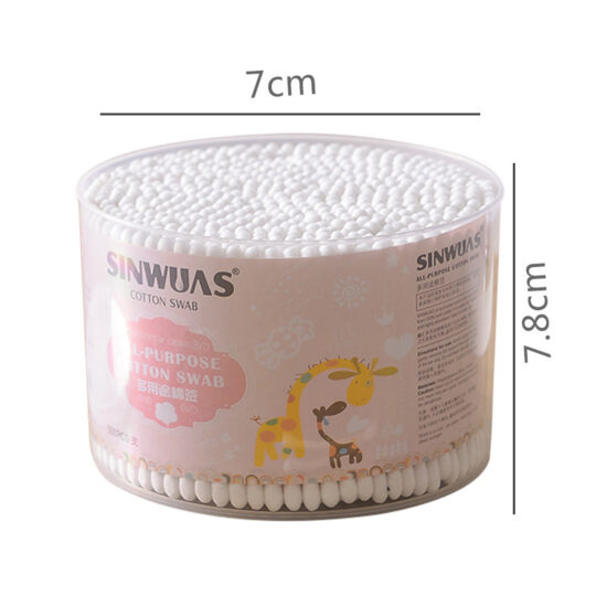500pcs wooden cotton swabs in a large box for makeup, ear cleaning, and eyelash perming