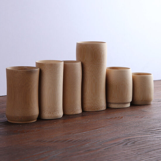 Small carbonized bamboo tea cup for wine, tea, or traditional use