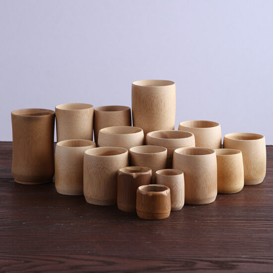 Small carbonized bamboo tea cup for wine, tea, or traditional use