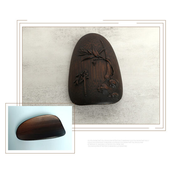 Chinese bamboo tea canister and scoop set for traditional tea ceremony