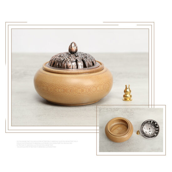 Chinese bamboo tea canister and scoop set for traditional tea ceremony