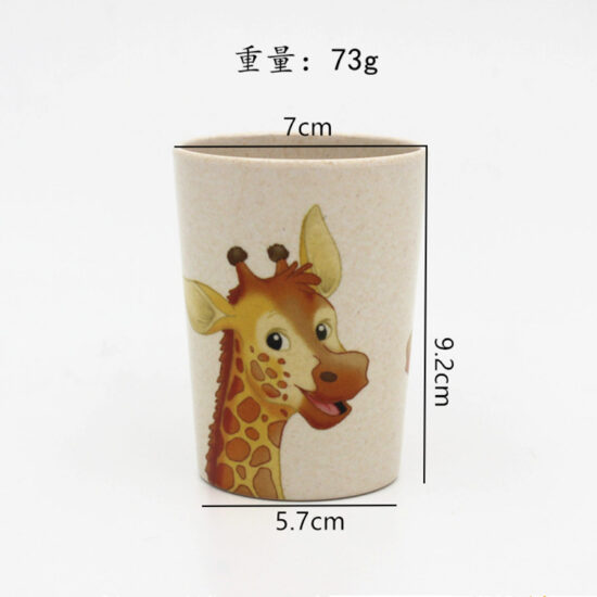 Bamboo fiber cartoon cup for children, melamine-style unbreakable design